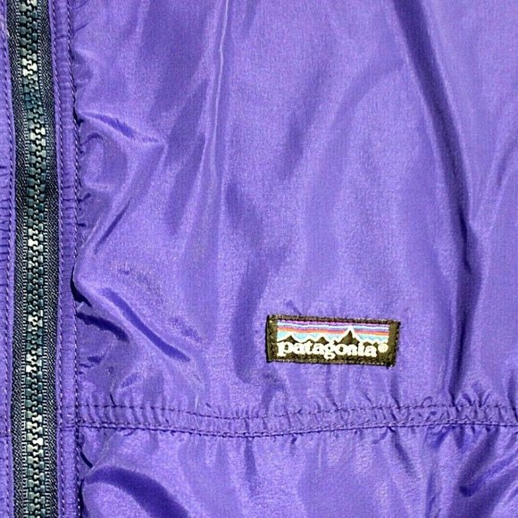 Patagonia Womens Size Large Vintage Bomber Jacket Periwinkle Made in USA Rare - Picture 4 of 5